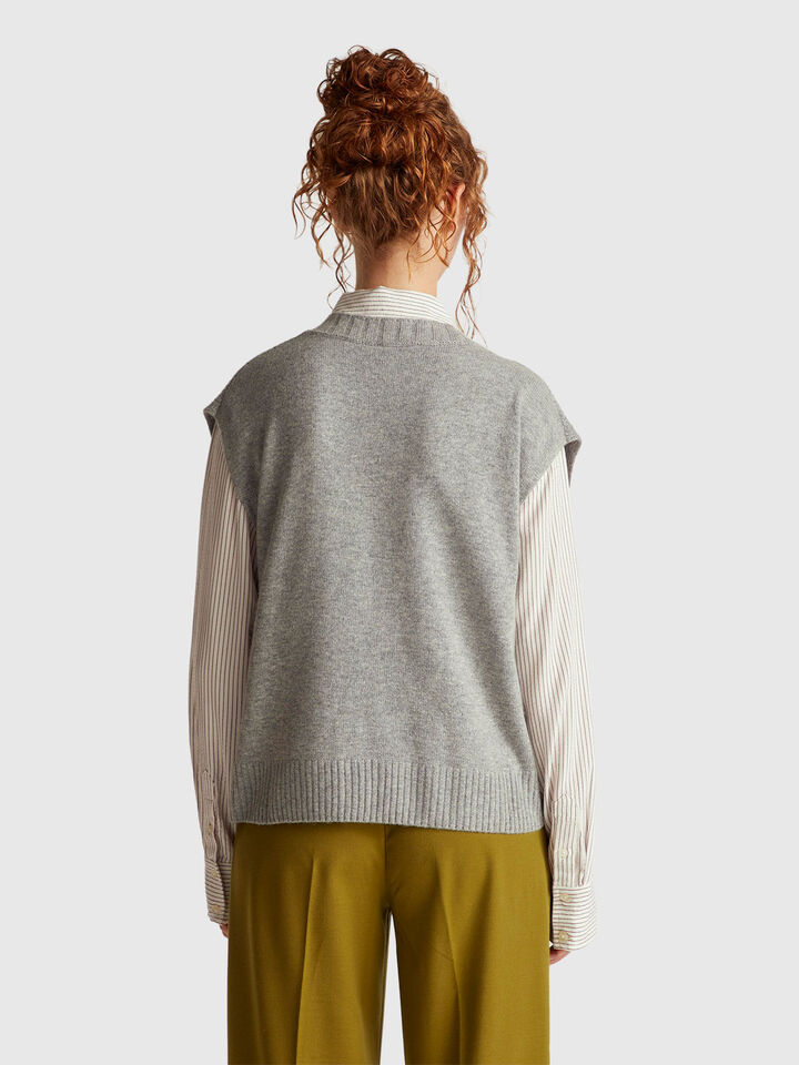 S/L V NECK SWEATER Women image number 2